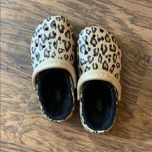 Leopard Fur Crocs